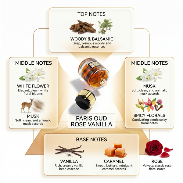 Shaikh Saeed Rose Vanilla Perfume for Men and Women - 100ml - Notes