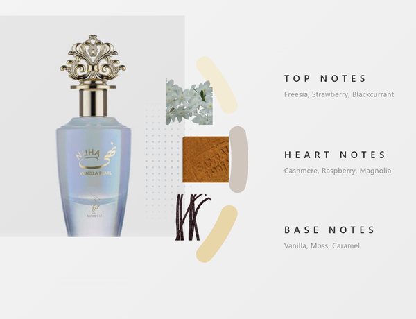 Khadlaj Nuha Vanilla Pearl – 85Ml fragrance notes - Top, Heart, Base